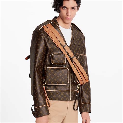 louis vuitton monogram brown admiral leather jacket